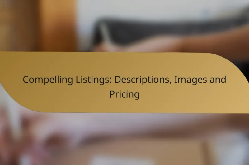 Compelling Listings: Descriptions, Images and Pricing