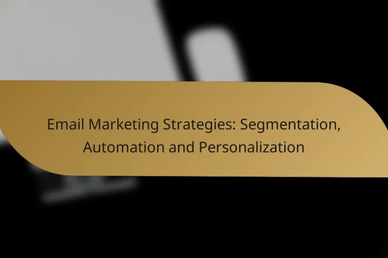 Email Marketing Strategies: Segmentation, Automation and Personalization