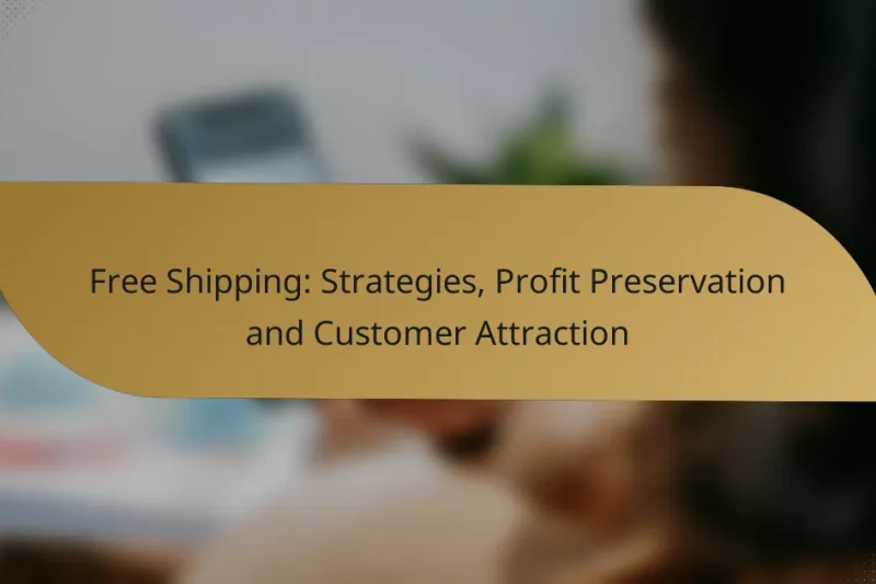 Free Shipping: Strategies, Profit Preservation and Customer Attraction