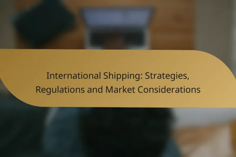 International Shipping: Strategies, Regulations and Market Considerations