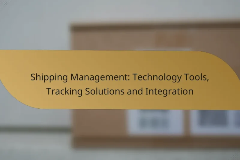 Shipping Management: Technology Tools, Tracking Solutions and Integration