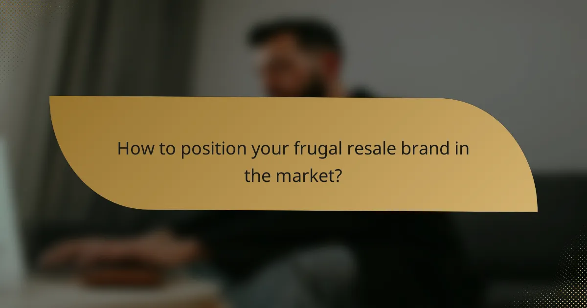 How to position your frugal resale brand in the market?