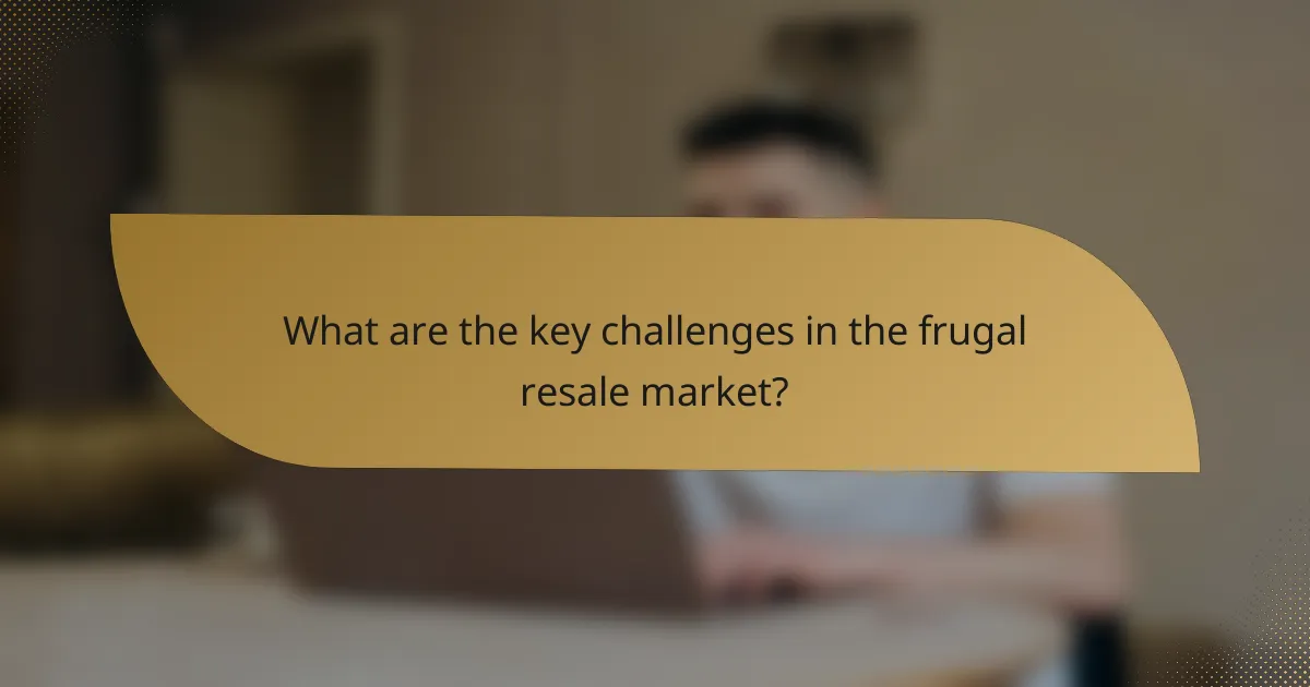 What are the key challenges in the frugal resale market?