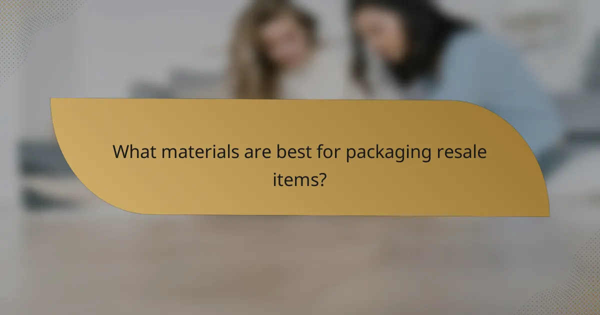What materials are best for packaging resale items?