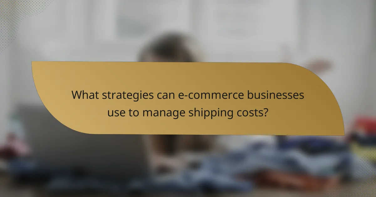 What strategies can e-commerce businesses use to manage shipping costs?