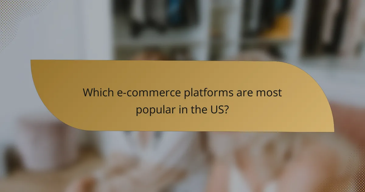Which e-commerce platforms are most popular in the US?